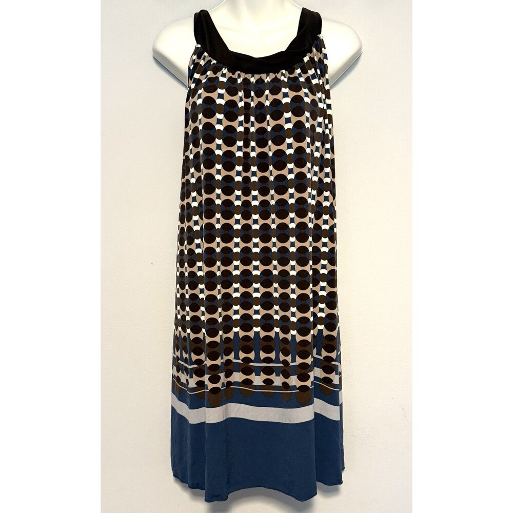Vintage Max Studio Sleeveless Mini Dress Sz S Large Bold Retro A-Line 90s Y2K